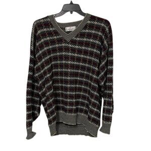 Bill Blass Vintage Plaid Cotton Sweater Mens Size XL Made in USA